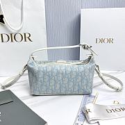 Nomad Pouch Céleste Blue and Beige Dior Oblique Washed Jacquard - 22x13x9.5cm - 3
