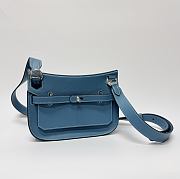 Hermès Jypsiere Taurillon Clemence Blue Jean - 22x17x6.35cm - 5