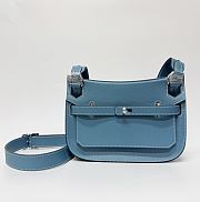 Hermès Jypsiere Taurillon Clemence Blue Jean - 22x17x6.35cm - 4