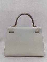 Hermes Kelly 25 Epsom Leather Gold Hardware Off White/Gray - 25x17x7cm - 5