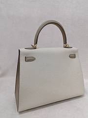 Hermes Kelly 25 Epsom Leather Gold Hardware Off White/Gray - 25x17x7cm - 4