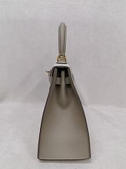 Hermes Kelly 25 Epsom Leather Gold Hardware Off White/Gray - 25x17x7cm - 3