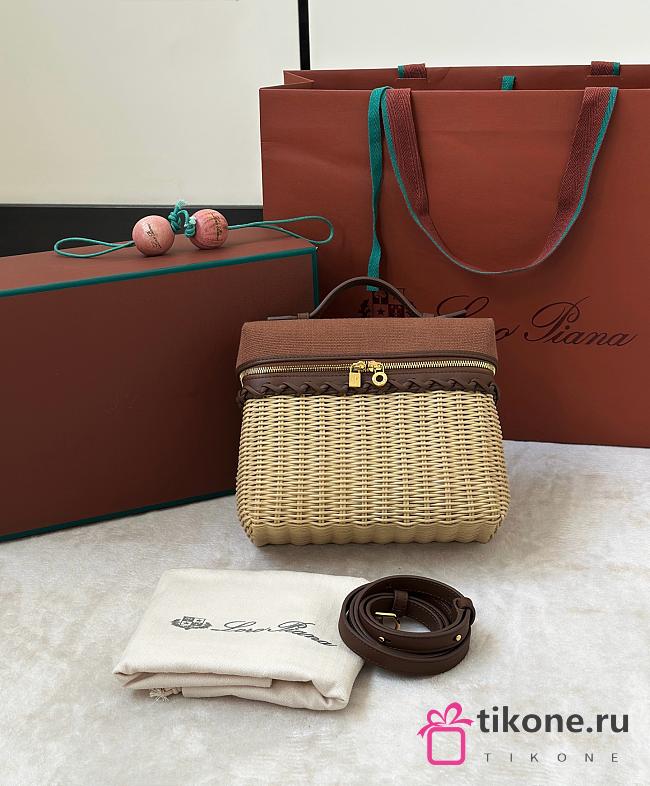 Loro Piana Extra Pocket L19 North-South Wicker Cotton Malt/Vicuna/Dark Vicuna/Sun Gold (F7Y1) - 19x12x7cm - 1
