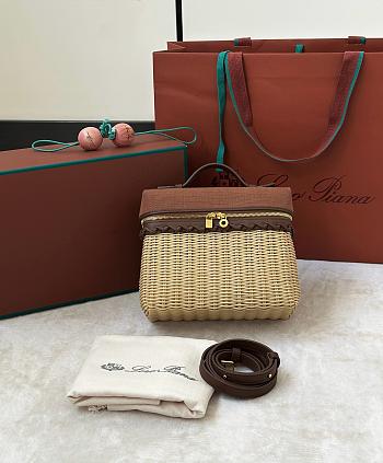 Loro Piana Extra Pocket L19 North-South Wicker Cotton Malt/Vicuna/Dark Vicuna/Sun Gold (F7Y1) - 19x12x7cm