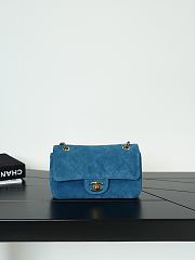 Chanel Mini Flap Bag Suede Calfskin & Gold Metal Blue - 20x13x6cm - 1
