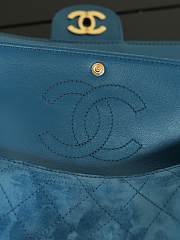 Chanel Mini Flap Bag Suede Calfskin & Gold Metal Blue - 20x13x6cm - 5
