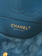 Chanel Mini Flap Bag Suede Calfskin & Gold Metal Blue - 20x13x6cm - 3