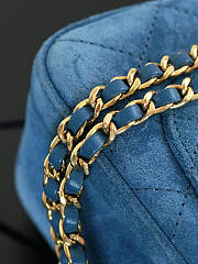Chanel Mini Flap Bag Suede Calfskin & Gold Metal Blue - 20x13x6cm - 2