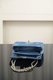 Chanel Mini Flap Bag Suede Calfskin & Gold Metal Denim Blue - 20x13x6cm - 6
