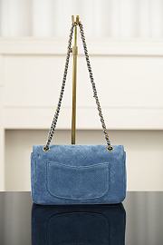 Chanel Mini Flap Bag Suede Calfskin & Gold Metal Denim Blue - 20x13x6cm - 5