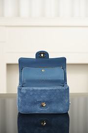 Chanel Mini Flap Bag Suede Calfskin & Gold Metal Denim Blue - 20x13x6cm - 4