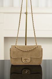 Chanel Mini Flap Bag Suede Calfskin & Gold Metal Beige - 20x13x6cm - 1
