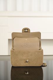 Chanel Mini Flap Bag Suede Calfskin & Gold Metal Beige - 20x13x6cm - 3