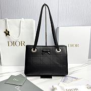 Small Dior Promenade Shopping Bag Black Flat Cannage Calfskin - 27x20x12.5cm - 1