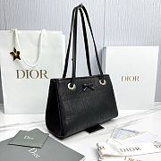 Small Dior Promenade Shopping Bag Black Flat Cannage Calfskin - 27x20x12.5cm - 5