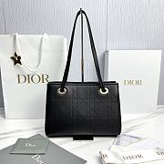 Small Dior Promenade Shopping Bag Black Flat Cannage Calfskin - 27x20x12.5cm - 3