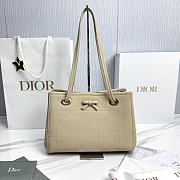 Small Dior Promenade Shopping Bag Beige Flat Cannage Calfskin - 27x20x12.5cm - 6