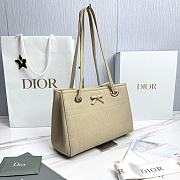 Small Dior Promenade Shopping Bag Beige Flat Cannage Calfskin - 27x20x12.5cm - 5
