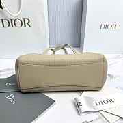 Small Dior Promenade Shopping Bag Beige Flat Cannage Calfskin - 27x20x12.5cm - 3