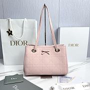 Small Dior Promenade Shopping Bag Ballet Pink Flat Cannage Calfskin - 27x20x12.5cm - 1