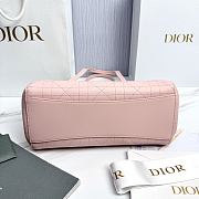 Small Dior Promenade Shopping Bag Ballet Pink Flat Cannage Calfskin - 27x20x12.5cm - 5