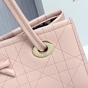Small Dior Promenade Shopping Bag Ballet Pink Flat Cannage Calfskin - 27x20x12.5cm - 3