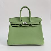 Hermes Birkin 25 Togo Leather Silver Hardware Avocado Green - 25x20x13cm - 1