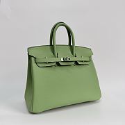 Hermes Birkin 25 Togo Leather Silver Hardware Avocado Green - 25x20x13cm - 5