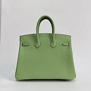 Hermes Birkin 25 Togo Leather Silver Hardware Avocado Green - 25x20x13cm - 4