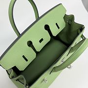 Hermes Birkin 25 Togo Leather Silver Hardware Avocado Green - 25x20x13cm - 3