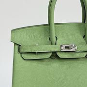 Hermes Birkin 25 Togo Leather Silver Hardware Avocado Green - 25x20x13cm - 2