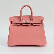 Hermes Birkin 25 Togo Leather Silver Hardware Lobster Pink - 25x20x13cm - 1