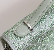 My Dior Mini Bag Green Cannage Satin and Strass - 21x11.5x4.5cm - 2