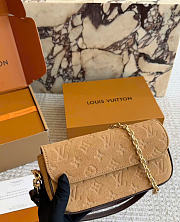 LV Wallet On Chain Ivy Suede Beige Trench M2A016 - 23.5x12x4.3cm - 5