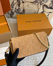 LV Wallet On Chain Ivy Suede Beige Trench M2A016 - 23.5x12x4.3cm - 4