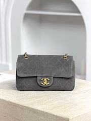 Chanel Mini Flap Bag Suede Calfskin & Gold Metal Gray - 20x13x6cm - 1