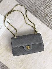 Chanel Mini Flap Bag Suede Calfskin & Gold Metal Gray - 20x13x6cm - 4