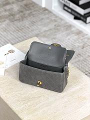 Chanel Mini Flap Bag Suede Calfskin & Gold Metal Gray - 20x13x6cm - 3