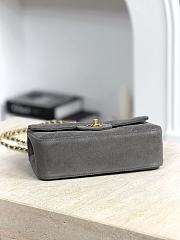 Chanel Mini Flap Bag Suede Calfskin & Gold Metal Gray - 20x13x6cm - 2