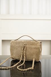 Chanel Backpack Suede Calfskin & Gold-Tone Metal Beige AS6465 - 25.5x17x6cm - 6