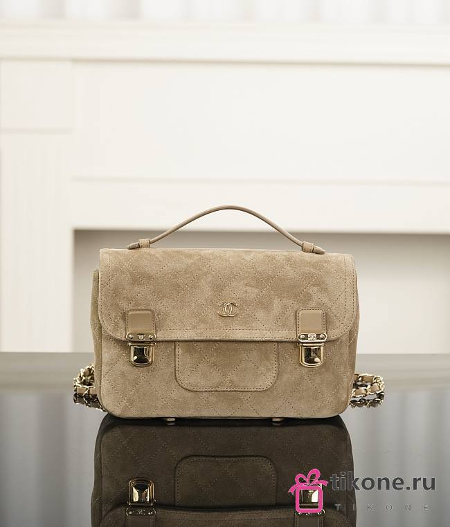 Chanel Backpack Suede Calfskin & Gold-Tone Metal Beige AS6465 - 25.5x17x6cm - 1