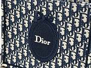 Small Dior Book Tote with Strap Blue Dior Oblique Jacquard and Embroidered Dior Médaillon - 26.5x22x14cm - 2