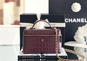 Chanel Vanity With Chain Crocodile Embossed Calfskin & Gold-Tone Metal Burgundy - 19.5x17x5cm - 6
