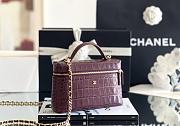 Chanel Vanity With Chain Crocodile Embossed Calfskin & Gold-Tone Metal Burgundy - 19.5x17x5cm - 4