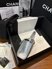 Chanel Flap Phone Hordel With Chain Calfskin Silver -Tone Metal Silver - 20x11x5.5cm - 5