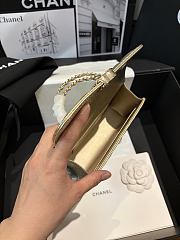 Chanel Flap Phone Hordel With Chain Grained Shiny Calfskin Gold-Tone Metal Gold - 20x11x5.5cm - 5