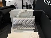 Chanel Flap Phone Hordel With Chain Grained Shiny Calfskin Silver-Tone Metal Silver - 20x11x5.5cm - 1