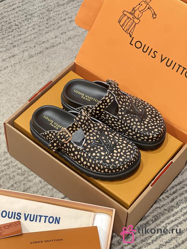 LV Colorado Closed Mule Hairy Calf Leather Black 1AKJHP  - 1