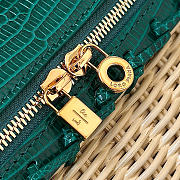 Loro Piana Extra Pocket L19 East-West Wicker Rattan, Lizard Leather Green - 11x19x7cm - 3