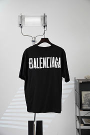 Balenciaga Women Glitter Tape Type Large Fit T-Shirt in Black Dry Jersey - 5